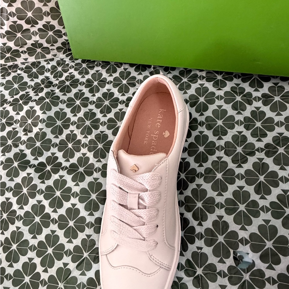 kate spade White Leather Heart Detail Low-Top Sneakers - Picture 10 of 10
